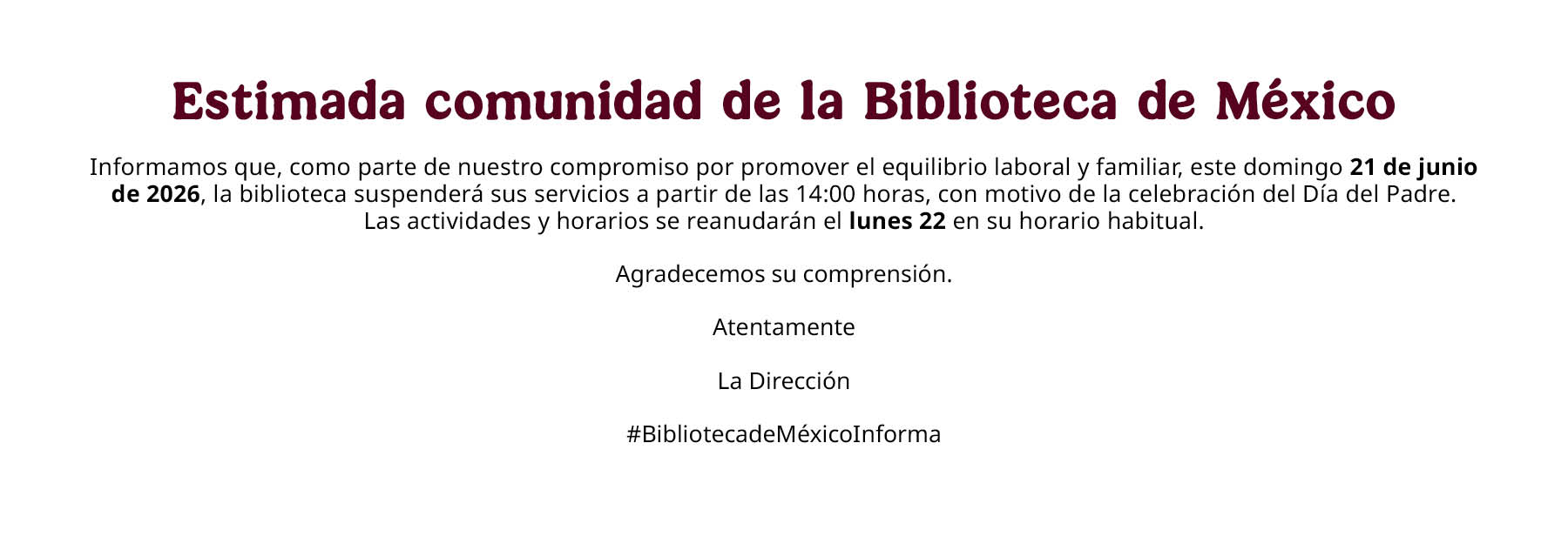 Aviso 21 de junio