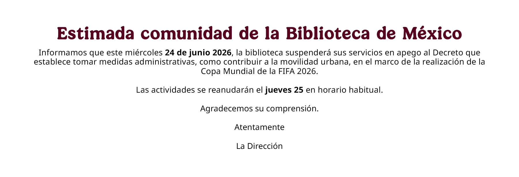Aviso 24 de junio