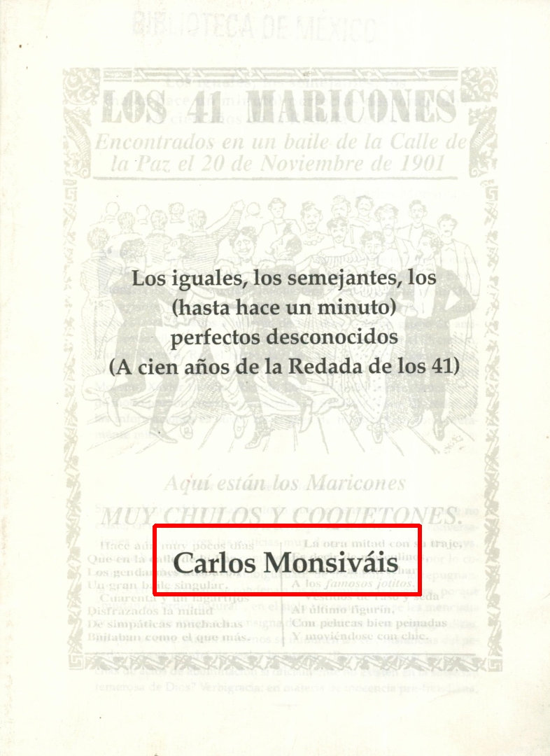 Folleto. Los 41 maricones encontrados en un baile de la calle de la Paz el 20 de Noviembre(sic) de 1901